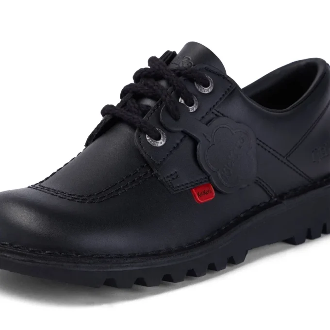 Kickers Kick Lo voor volwassen dames, leer, zwart