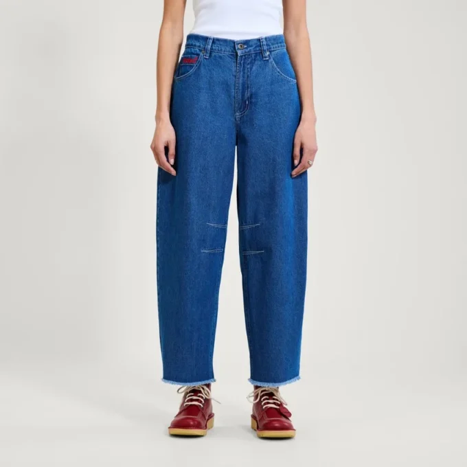 Kickers klassieke jeans met wijde pijpen voor volwassen dames, blauw