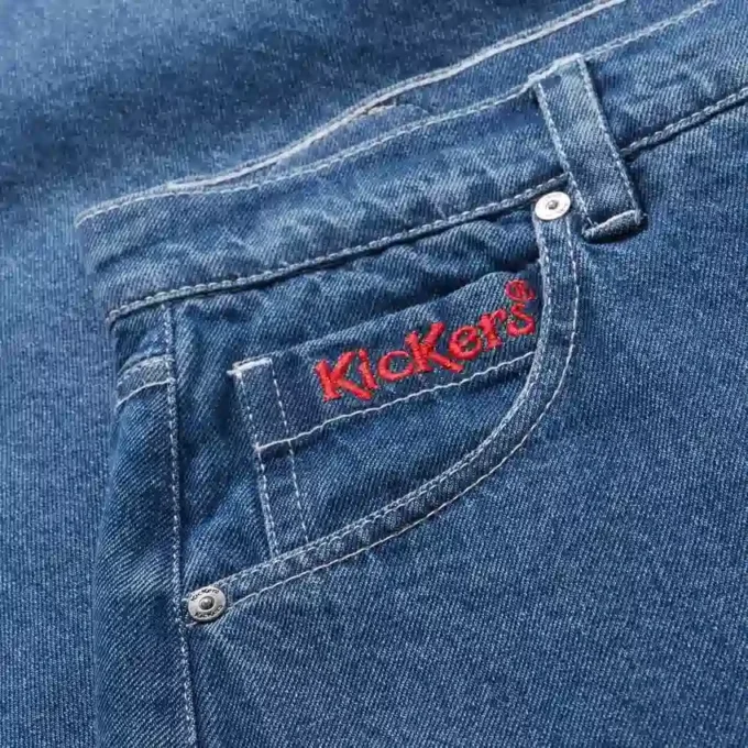 Kickers klassieke jeans met wijde pijpen voor volwassen dames, blauw