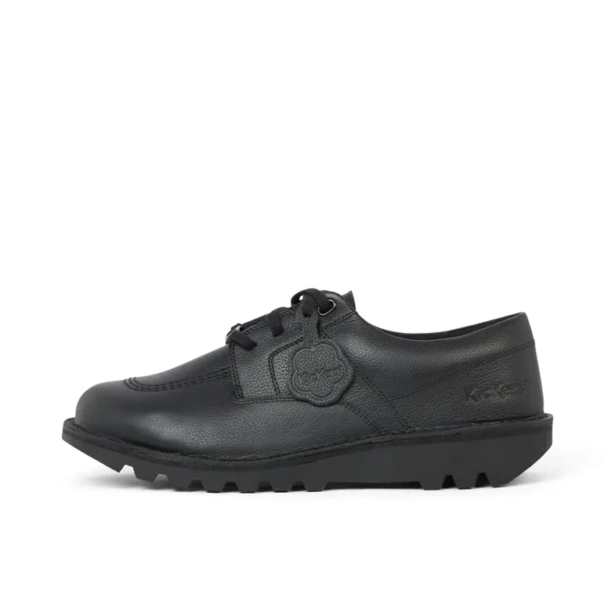 Kickers Tumble-schoen voor volwassenen, unisex, zwart leer