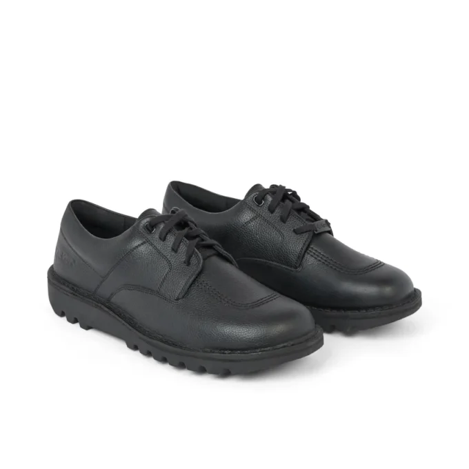 Kickers Tumble-schoen voor volwassenen, unisex, zwart leer