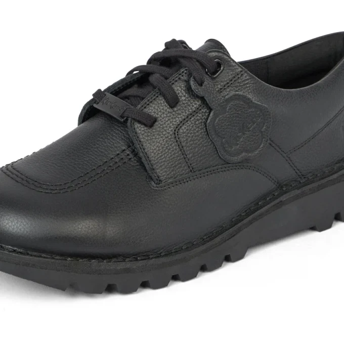 Kickers Tumble-schoen voor volwassenen, unisex, zwart leer