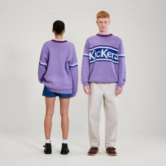 Kickers Unisex-trui met logo op de borst, paars