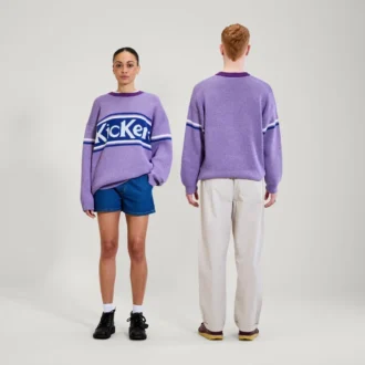 Kickers Unisex-trui met logo op de borst, paars