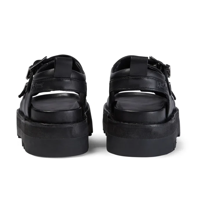 Knox Lo Buckle leren sandaal voor volwassen vrouwen, zwart