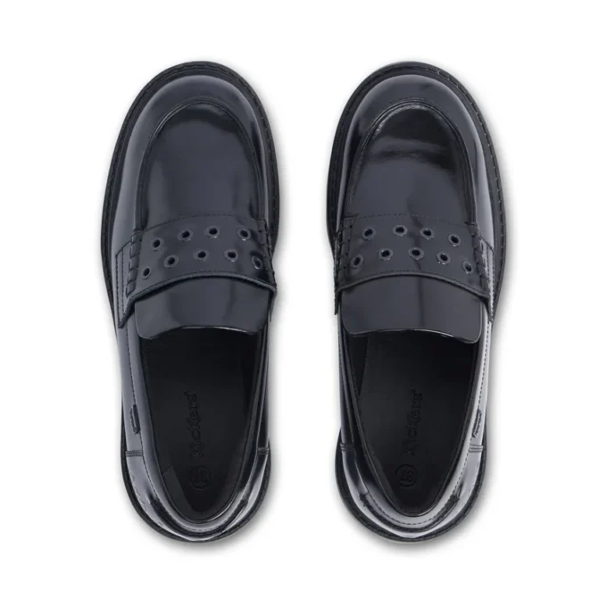Kori Loafer voor volwassen dames, met klinknagels, leer, zwart