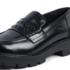 Kori Loafer voor volwassen dames, met klinknagels, leer, zwart
