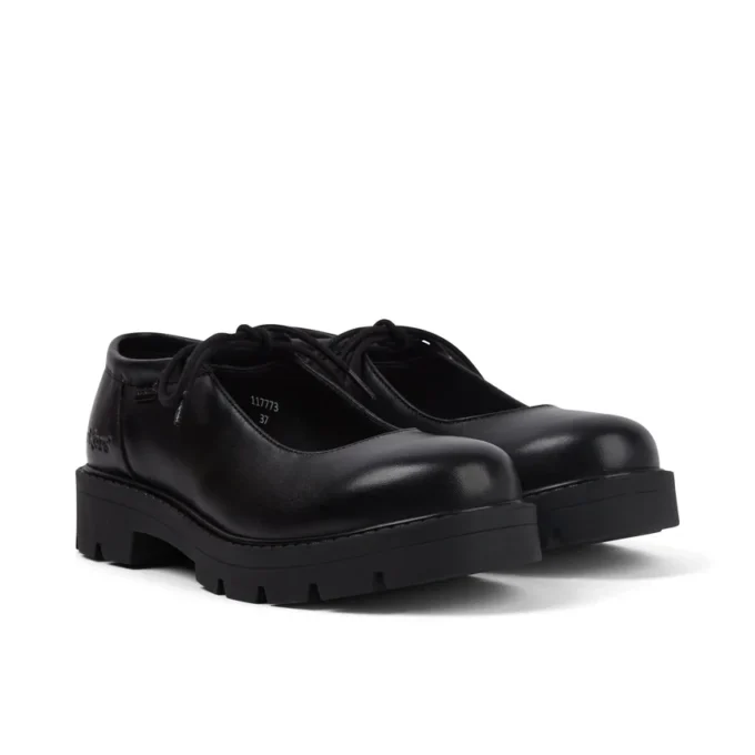 Kori MJ-veterschoen van leer voor volwassen dames, zwart