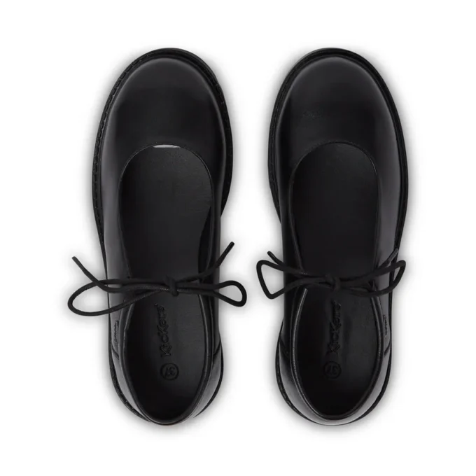 Kori MJ-veterschoen van leer voor volwassen dames, zwart