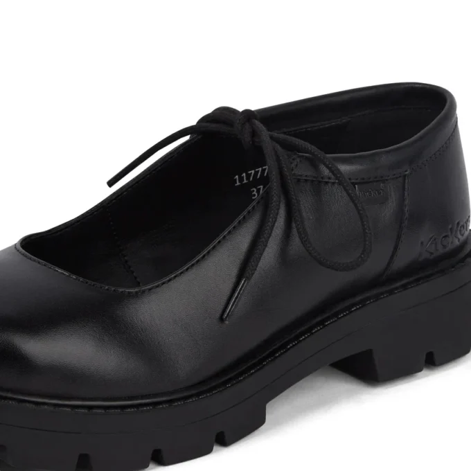 Kori MJ-veterschoen van leer voor volwassen dames, zwart