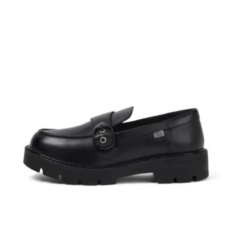 Kori Monk Strap Leren Loafer voor Dames, Zwart
