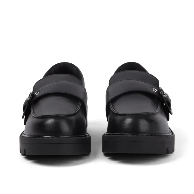Kori Monk Strap Leren Loafer voor Dames, Zwart
