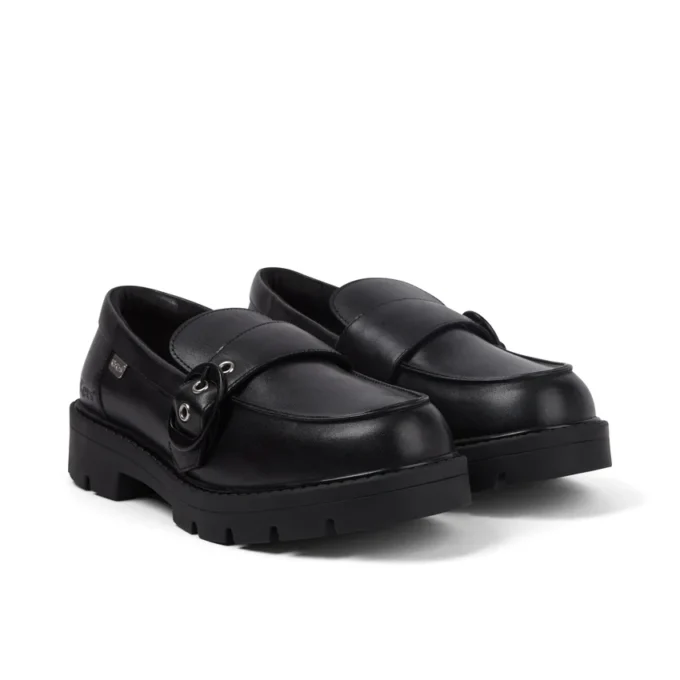 Kori Monk Strap Leren Loafer voor Dames, Zwart