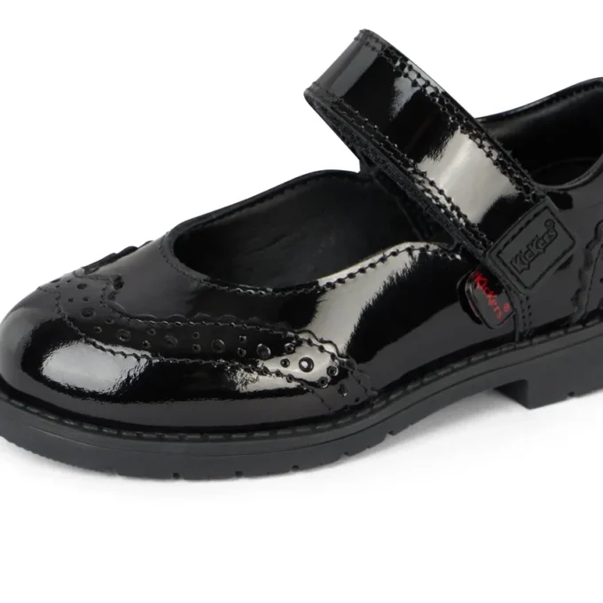 Lachly Mj Brogue lakleder voor babymeisjes, zwart
