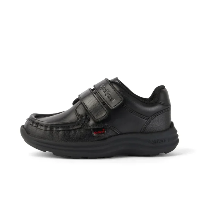 Reasan Twin Vel Leren Schoenen voor Jongens, Zwart