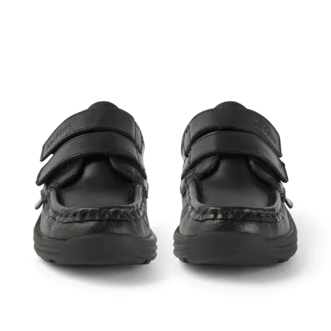 Reasan Twin Vel Leren Schoenen voor Jongens, Zwart