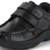 Reasan Twin Vel Leren Schoenen voor Jongens, Zwart