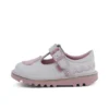 T-Bar Wave-schoenen voor babymeisjes, wit leer
