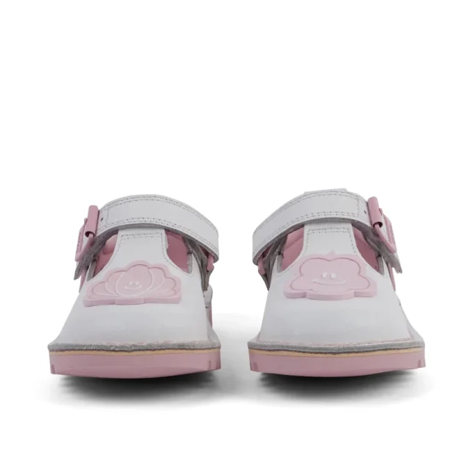 T-Bar Wave-schoenen voor babymeisjes, wit leer