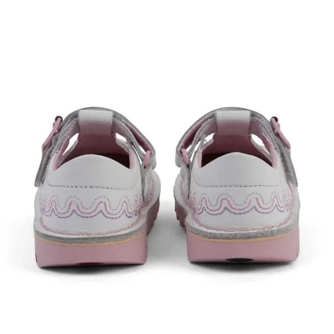 T-Bar Wave-schoenen voor babymeisjes, wit leer