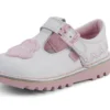 T-Bar Wave-schoenen voor babymeisjes, wit leer