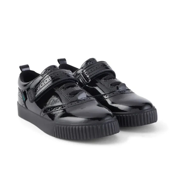 Tovni Brogue-schoen voor meisjes, lakleder, zwart
