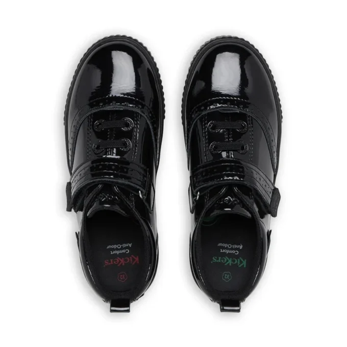 Tovni Brogue-schoen voor meisjes, lakleder, zwart