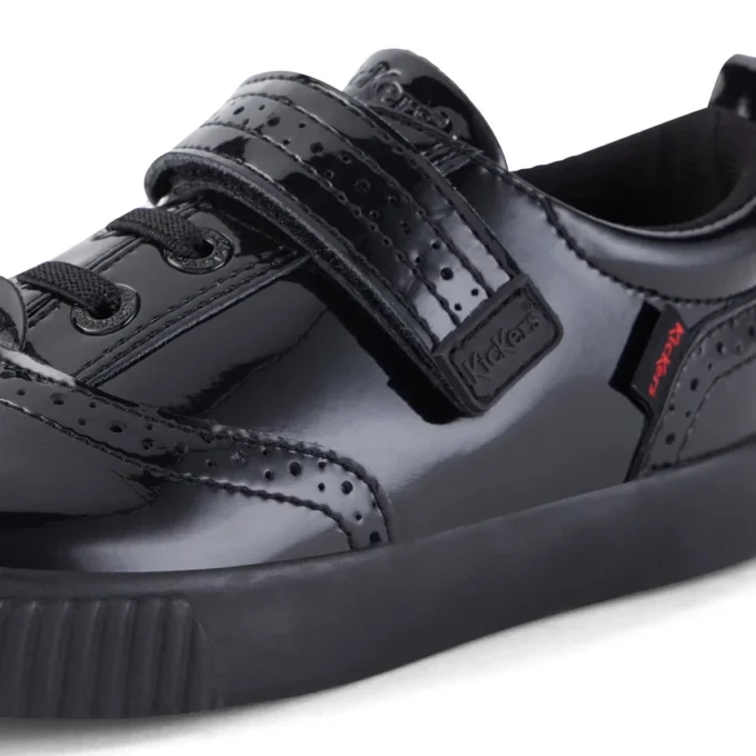 Tovni Brogue-schoen voor meisjes, lakleder, zwart
