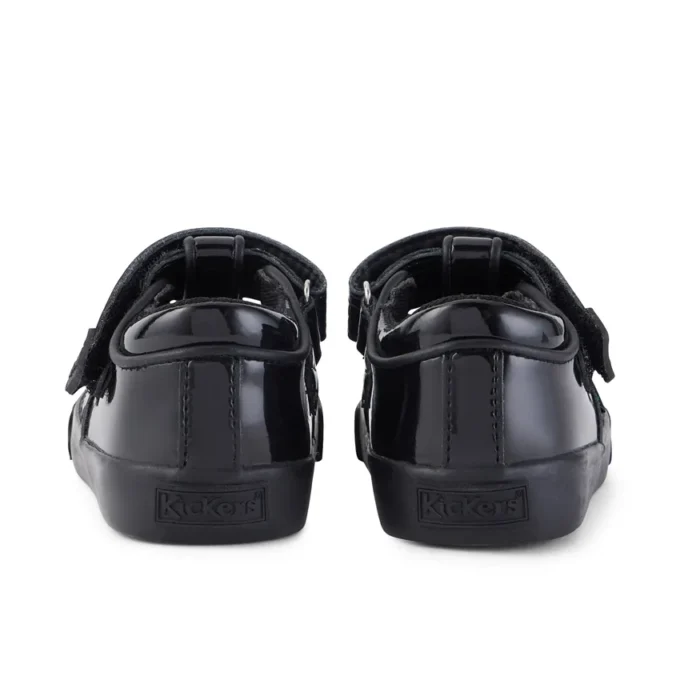Tovni Brogue T-bar voor babymeisjes, lakleder, zwart