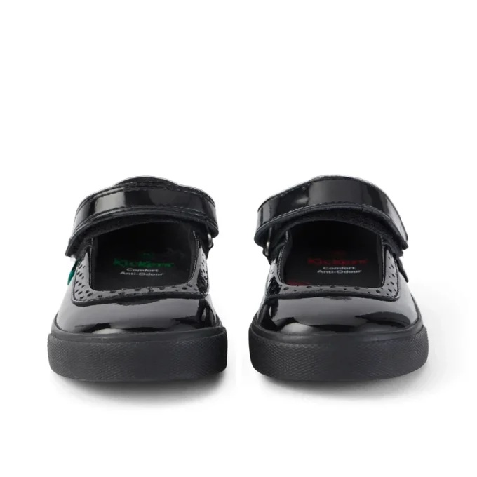 Tovni MJ-brogues voor babymeisjes, zwart lakleer