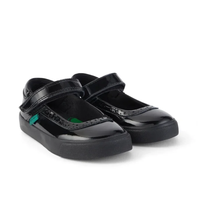 Tovni MJ-brogues voor babymeisjes, zwart lakleer