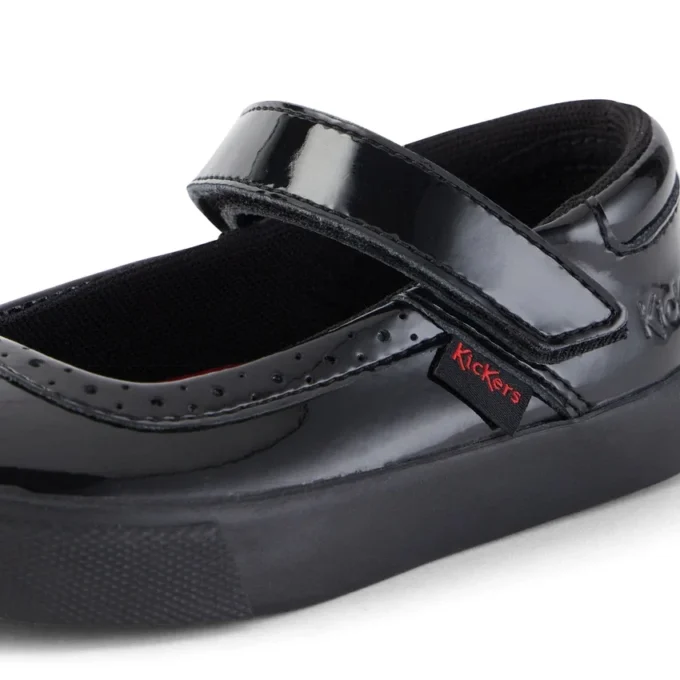 Tovni MJ-brogues voor babymeisjes, zwart lakleer