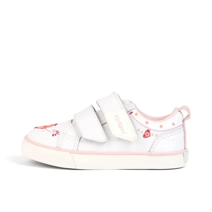 Tovni Twin Happy sneakers voor meisjes, leer, wit