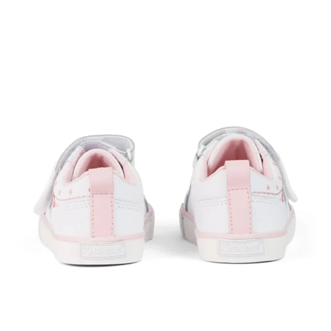 Tovni Twin Happy sneakers voor meisjes, leer, wit