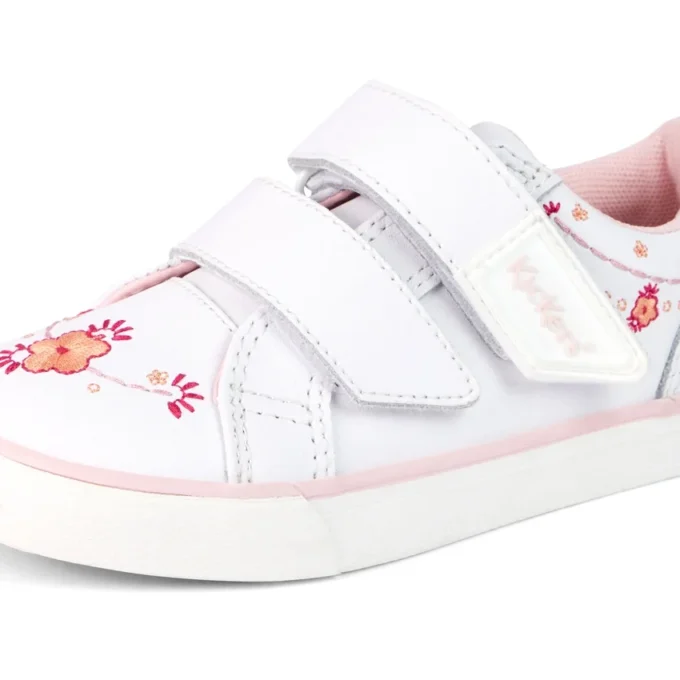 Tovni Twin Happy sneakers voor meisjes, leer, wit
