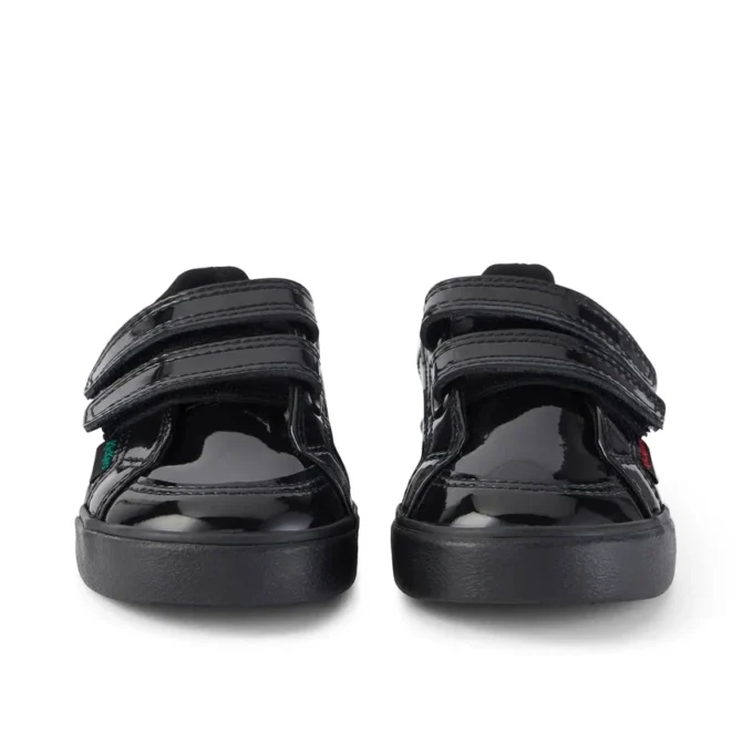 Tovni Twin Vel lakleder voor babymeisjes, zwart
