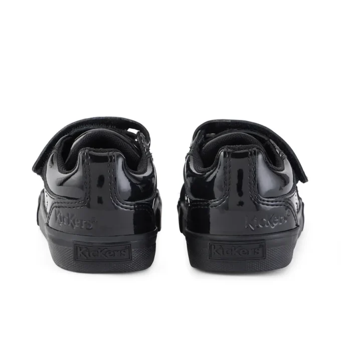 Tovni Twin Vel lakleder voor babymeisjes, zwart