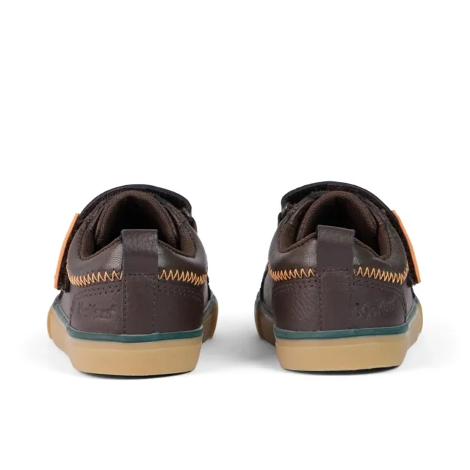 Tovni Twin ZigZag sneakers voor babyjongens, bruin leer Tovni Twin ZigZag sneakers voor babyjongens, bruin leer