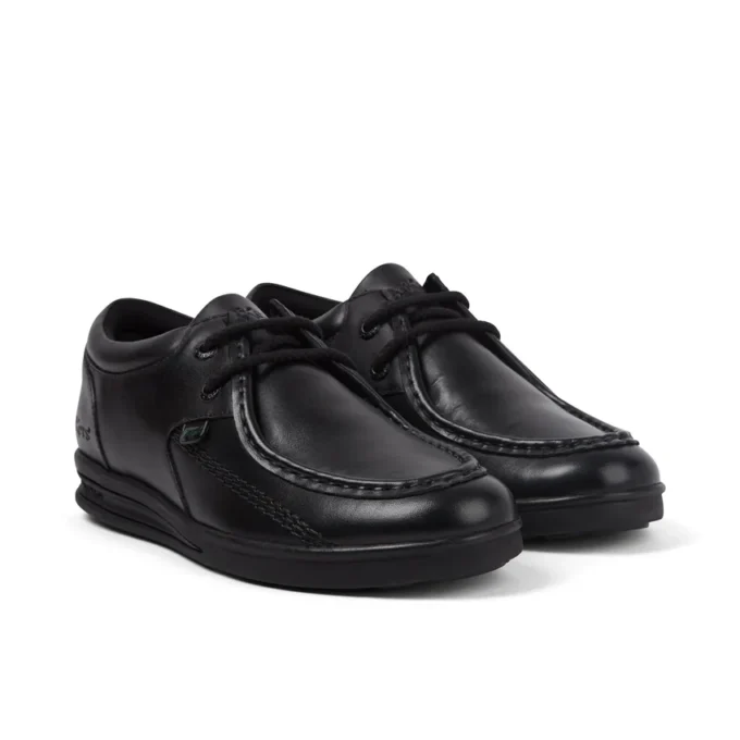 Troiko Wall leren schoenen voor jongens, zwart
