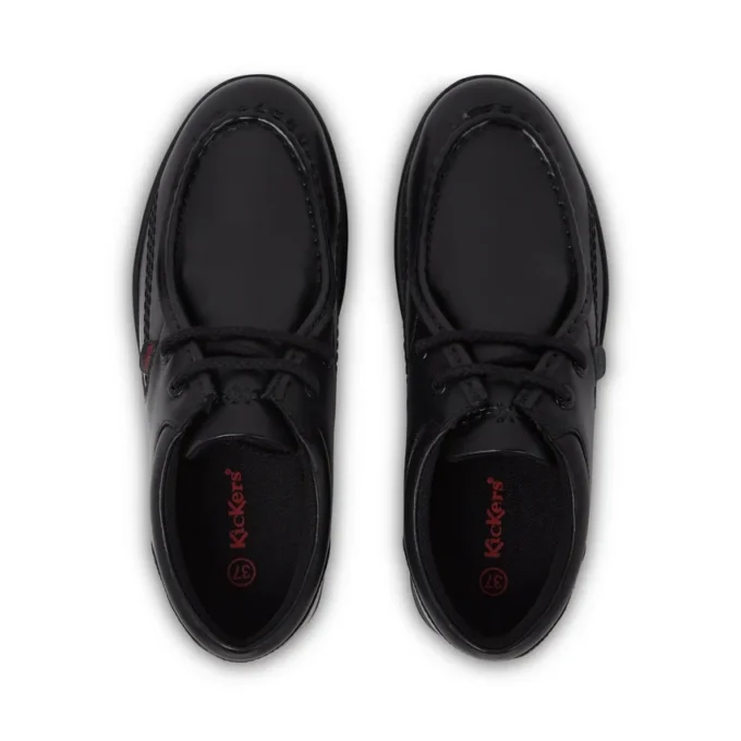 Troiko Wall leren schoenen voor jongens, zwart