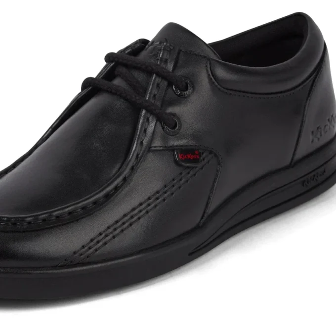 Troiko Wall leren schoenen voor jongens, zwart