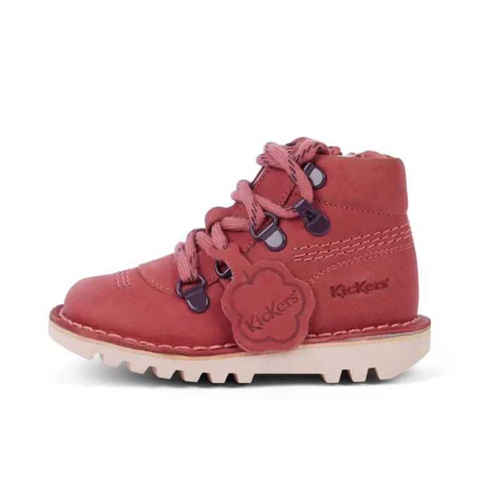 Unisex Kick Hi Explore-schoenen voor baby’s, leer, roze