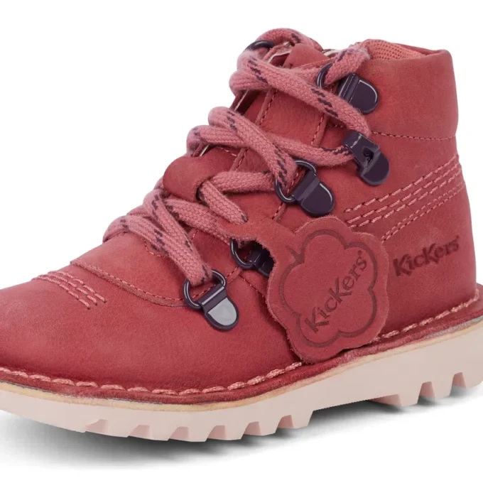 Unisex Kick Hi Explore-schoenen voor baby’s, leer, roze
