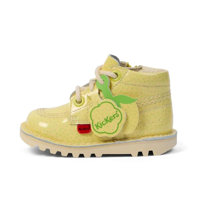 Unisex Kick Hi Fruit lakleren laarsjes voor baby’s, geel