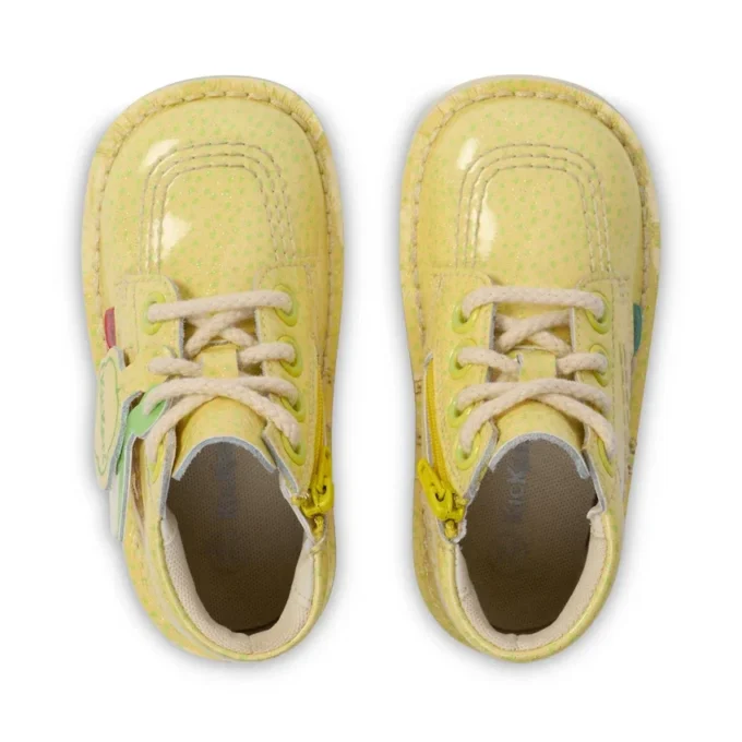 Unisex Kick Hi Fruit lakleren laarsjes voor baby’s, geel