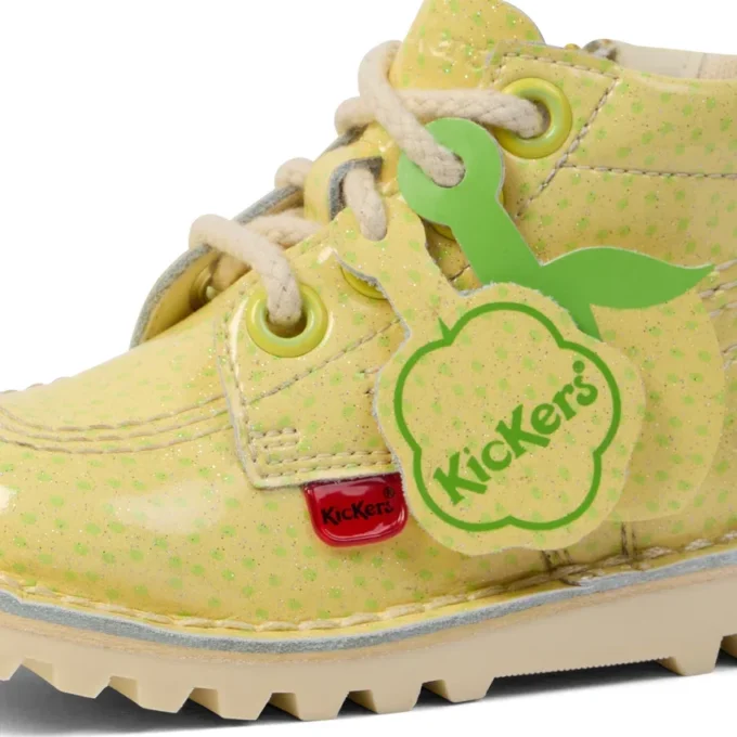 Unisex Kick Hi Fruit lakleren laarsjes voor baby’s, geel