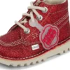 Unisex Kick Hi Glitter-laarzen voor baby’s, rood