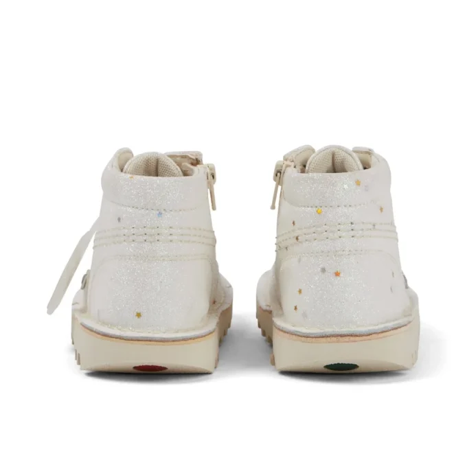 Unisex Kick Hi Glitterlaarzen voor baby’s, wit