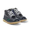 Unisex Kick Hi Zip voor baby’s, leer, marineblauw