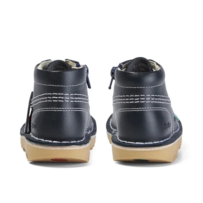 Unisex Kick Hi Zip voor baby’s, leer, marineblauw